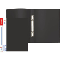 Папка 2 кольца 25 мм 0,6 мм пластик А4  Daily черная
