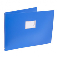 Папка 4 кольца 27 мм 0,8 мм пластик А3 горизонтальная, синяя