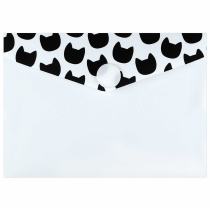 Конверт на кнопке  с рисунком 105*74мм "Коты на чёрном"