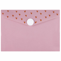 Конверт на кнопке  с рисунком 105*74мм "Сердечки на розовом"