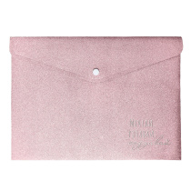 Конверт на кнопке  с рисунком А4 (330*235мм) "Мечтай-создавай" глиттер, печать фольгой