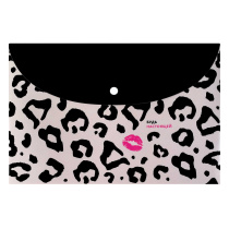 Конверт на кнопке  с рисунком А4 (335*230мм) "Леопард"