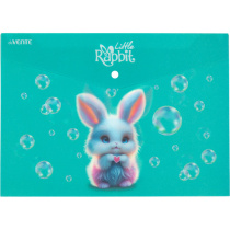 Конверт на кнопке  с рисунком А4 Little Rabbit, 0,18мм, полупрозрачная, с искрящейся фактурой