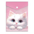Конверт на кнопке  с рисунком А6 (158*114мм) "Белый кот" УФ-печать