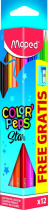 Карандаши цвет. 12цв  Maped Color Peps трехгранные, с точилкой, ударопрочные