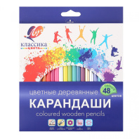 Карандаши цвет. 48цв  Луч "Классика", деревянные