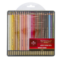 Карандаши цвет. акварельные 24цв Koh-I-Noor "Mondeluz Portrait" для портрета, метал.коробка