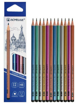 Карандаш  ACMELIAE HB трехгранный, цвет. корпус, металлик