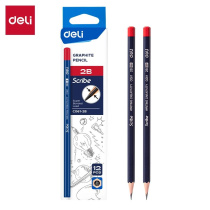 Карандаш Deli 2B Scribe , шестигранный, незаточ.,б/ластика