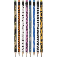 Карандаш deVENTE HB, круглый, с ластиком, animal print ассорти