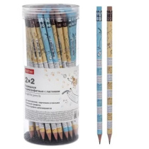 Карандаш ч/гр "2х2" НВ с ластиком