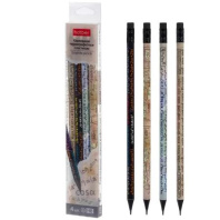 Набор карандашей ч/гр  4шт. "Вспомнить все. Математика" НВ с ластиком, дерево