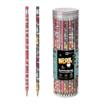Карандаш ч/гр "Котокафе" трехгранный, с ластиком, НВ