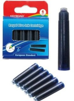 Картридж KEYROAD для перьевой ручки син., 6шт