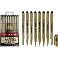 Набор капиллярных ручек "deVENTE. Art" 8шт., d=0,05, 0,1, 0,2, 0,3, 0,4, 0,5, 0,6, 0,8мм, черные