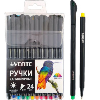 Набор капиллярных ручек "deVENTE. Drops" 0.4мм, 24цв.,черный корпус