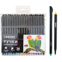 Набор капиллярных ручек "deVENTE. Drops" 0.4мм, 36цв.,черный корпус