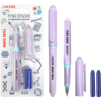 Ручка перьевая deVENTE. Magic Quill,3 сменных баллончика синие 0,8мл, СТИРАЕМАЯ