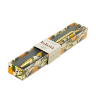 Ручка автомат. в футляре "Flora. Paradise. Lemons" шарик., 0,7мм, металл., синие чернила