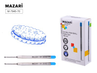 Стержень шар. MAZARI 99мм, типа Parker, синий, 0,7мм, металлический