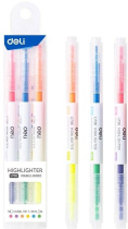 Набор двусторонних текстовыделителей "Deli" 6 цв., 1-5мм, скошен. наконечник