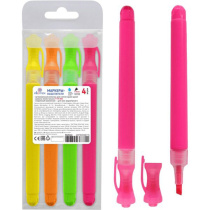 Набор текстовыделителей "Attomex.Ergonomy"" 4 цв., 1-4мм, круг.корпус