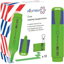 Текстовыделитель "Attomex" 1-5мм  плоский, зеленый