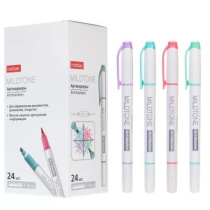 Текстовыделитель "Hatber. Mildtone PASTEL" 1-4мм, ассорти 4 цвета