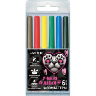 Фломастеры   6цв "deVENTE. У меня лапки", вентил.колпачок, блистер