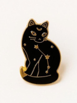 Значок металлический 35мм "Moon cat"