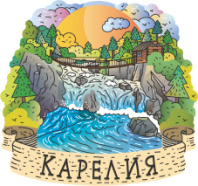 Магнит сувенирный Карелия. Водопад, 3D, дерево