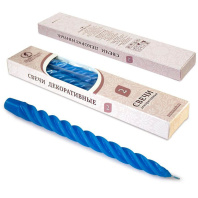 Свеча витая синяя 2 шт/уп