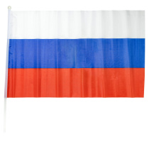 Флаг "РОССИЯ" 60*90см, шёлк, с палочкой