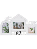 Фоторамка на 3 фото 10*15, 10*10см  "Тропический уют" белая