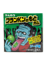 Жевательная резинка Marukawa Франкенштейн Зелёный (Лимонад), 8шаров" 11,1гр., /уп.18шт./