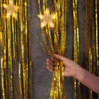 Занавес 1*2м "Дождик" фольга золото голография