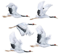 Комплект украшений на скотче 30*40см "Журавли" 5шт