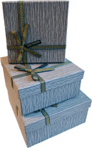 Набор подарочных коробок  3в1 с бантом серый 15*15*6.5, 17*17*8, 19*19*9.5см