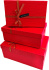 Набор подарочных коробок  3в1 с бантом, красный 19*12*6.5, 21*14*8, 23*16*9.8см