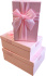Набор подарочных коробок  3в1 с бантом, розовый 19*12*6.5, 21*14*8, 23*16*9.8см