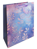 Пакет подар. бумажн. 18*23*10 см 210 гр/м2  Pink Batik, мат.лам., блестки