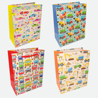 Пакет подар. бумажн. 18*23*10 см 210 гр/м2 Машинки, 4 дизайна
