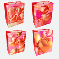 Пакет подар. бумажн. 18*24*8,5 см 210 гр/м2 Любовь, 4 дизайна