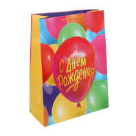 Пакет подар. бумажн. 33*45*15 см 140гр/м2  День рождения