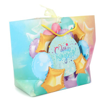 Пакет подар. бумажн. 42*27*8 см  190гр/м2 "С днём рождения"