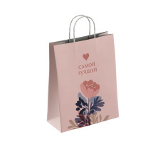 Пакет подар. бумажн. 45*35*15 см, 100 гр/м2  Самой лучшей, крученые ручки