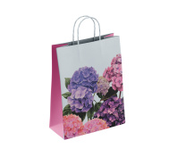 Пакет подар. бумажн. 45*35*15 см, 80 гр/м2  Флокс розовый, крученые ручки