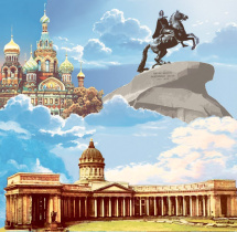 Салфетка "Санкт-Петербург 2" 33*33см, 20 шт., 2-х слойная