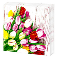 Салфетка "Тюльпаны" 33*33см, 20 шт., 2-х слойная