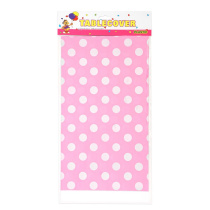 Скатерть п/э 108*180см розовая в горошек